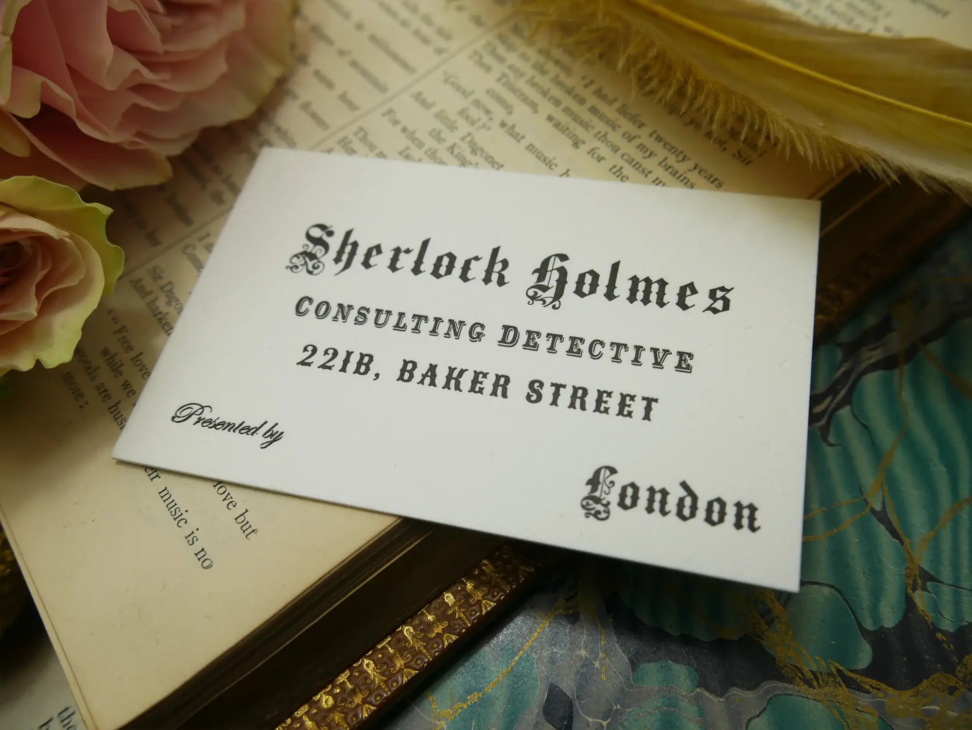 Sherlock Holme's Letterpress Business Card Bookmark