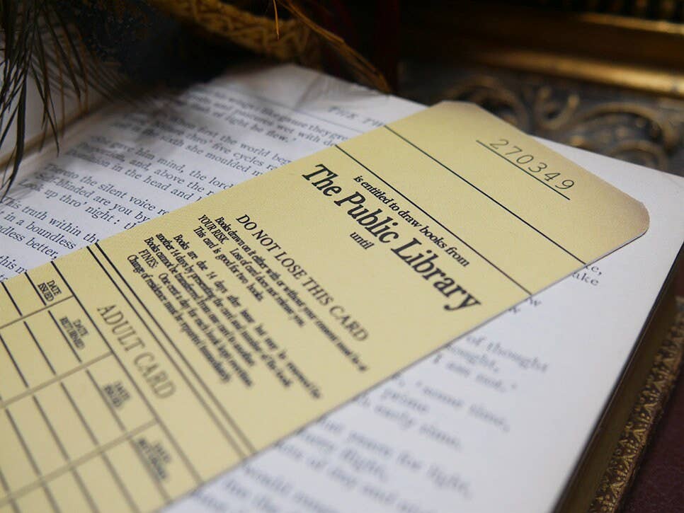 Library Card Bookmark