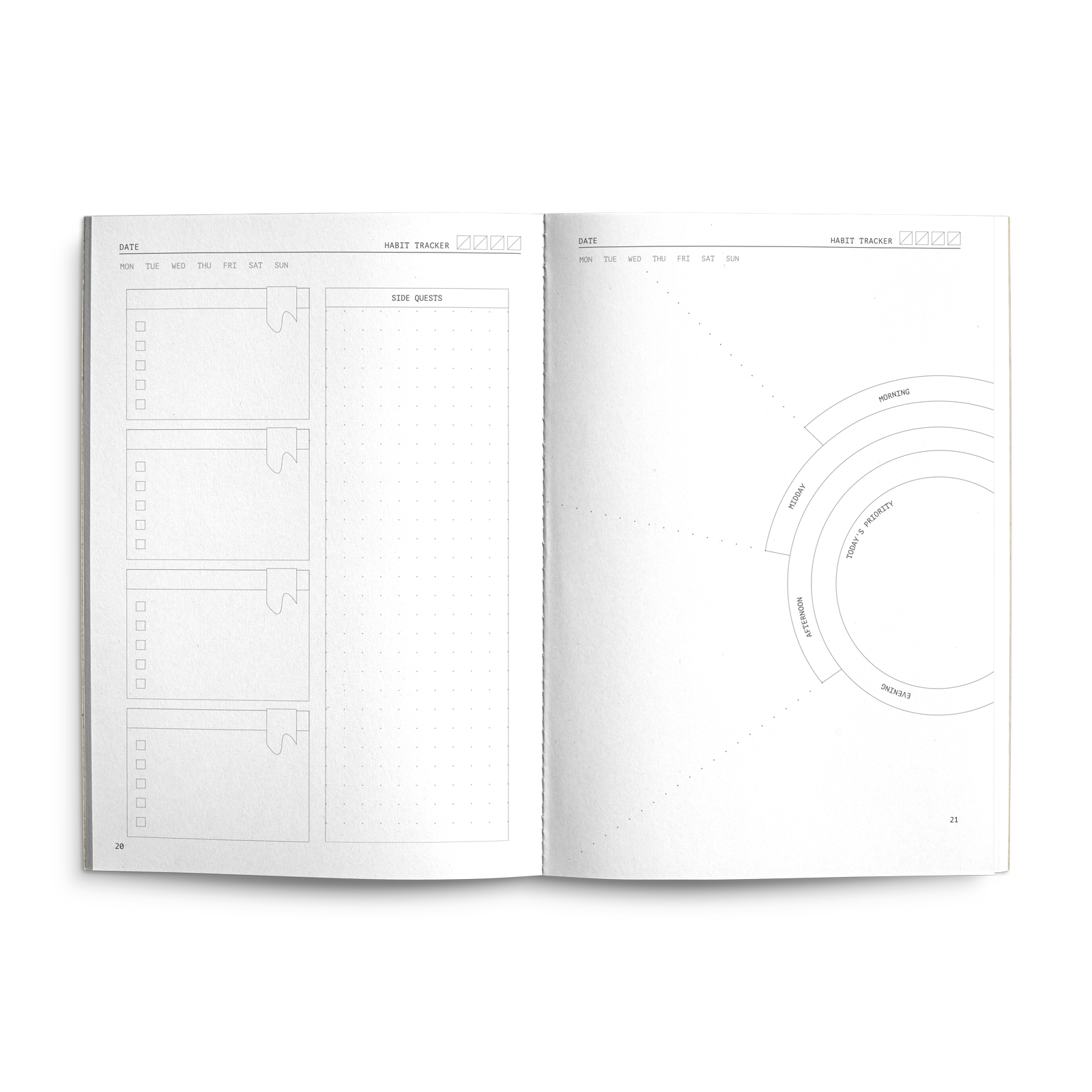 Fast Brain Daily Productivity Planner - Single Notebook: Sage