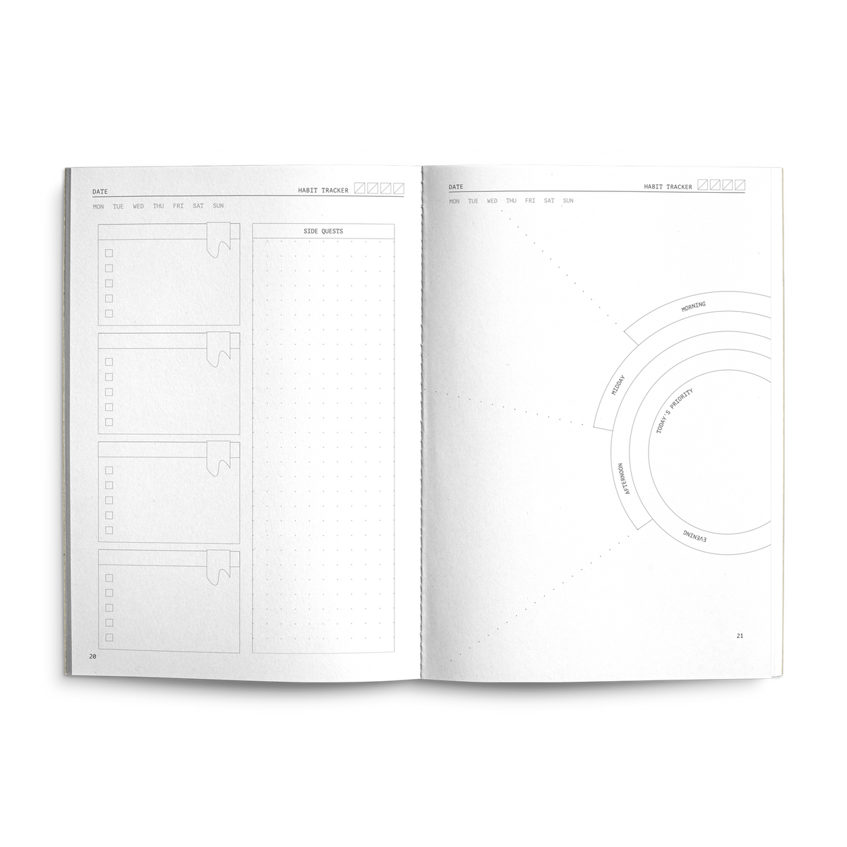 Fast Brain Daily Productivity Planner- Single Notebook: Burgundy Wine