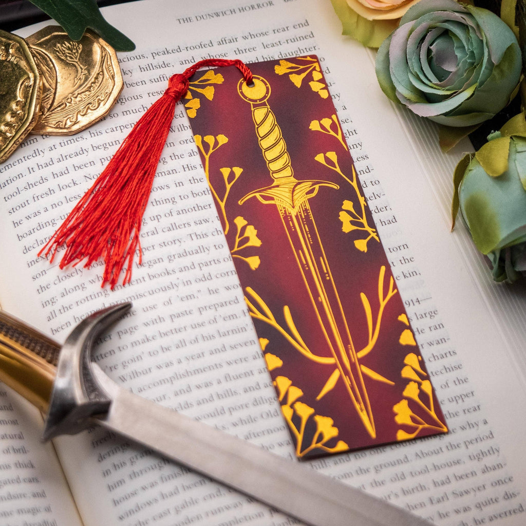 Gold Foil Babies Breath Dagger Bookmark
