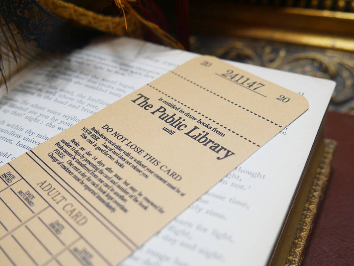Library Card Bookmark