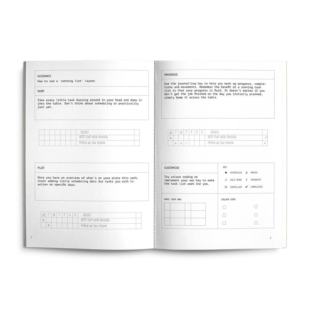 Running List Weekly Planner