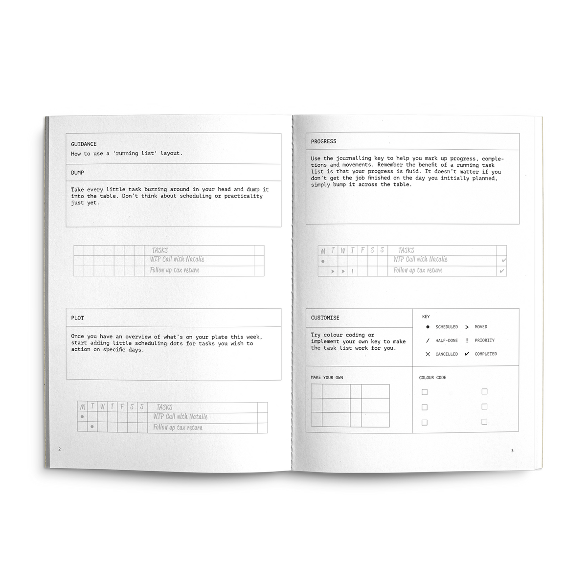 Running List Weekly Planner