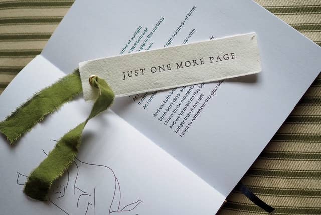 Just One More Page | Letterpress Bookmark