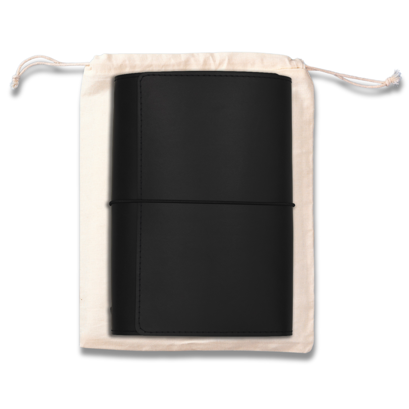 Refillable Notebook Folio - Raven Black Trifold
