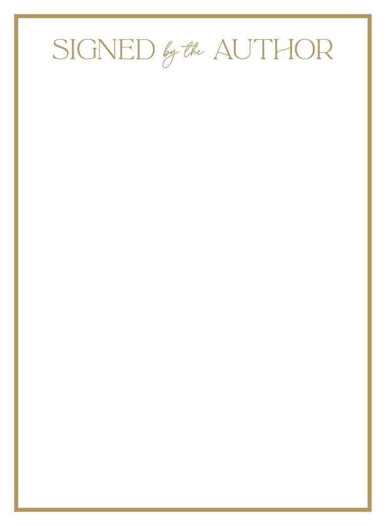 Blank Signed by the Author Bookplates – 25 pack