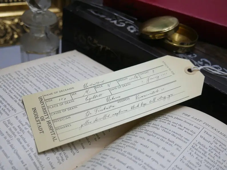 Frankenstein's Monsters' Toe Tag Bookmark