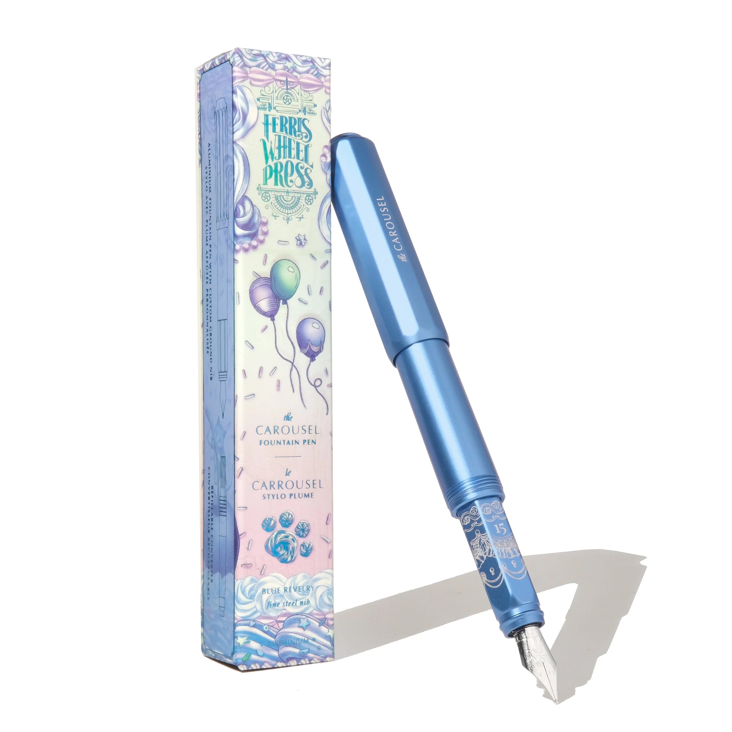 Ferris Wheel Press | Limited Edition | Aluminum Carousel Fountain Pen – Blue Revelry