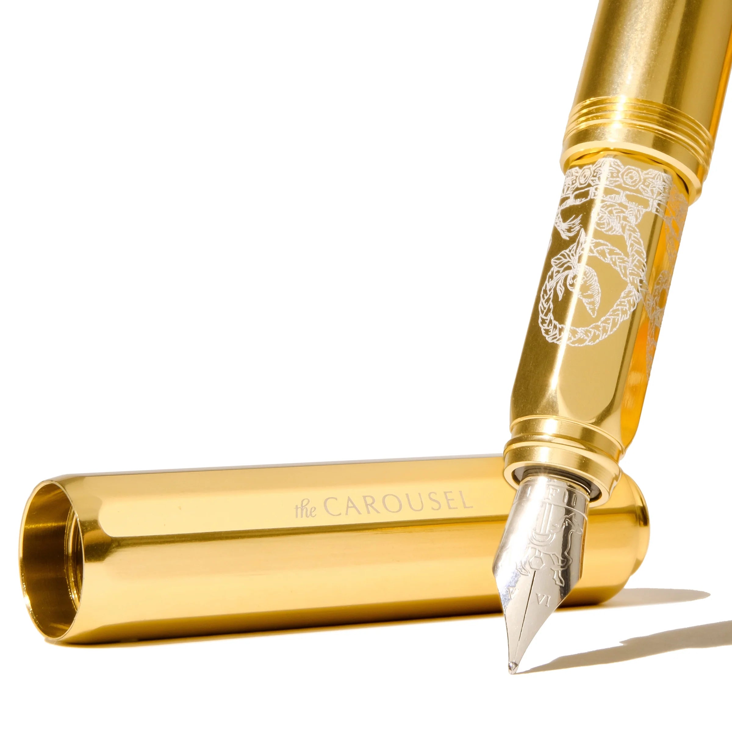 Ferris Wheel Press | Aluminum Carousel Fountain Pen – Plaited Gold Tress