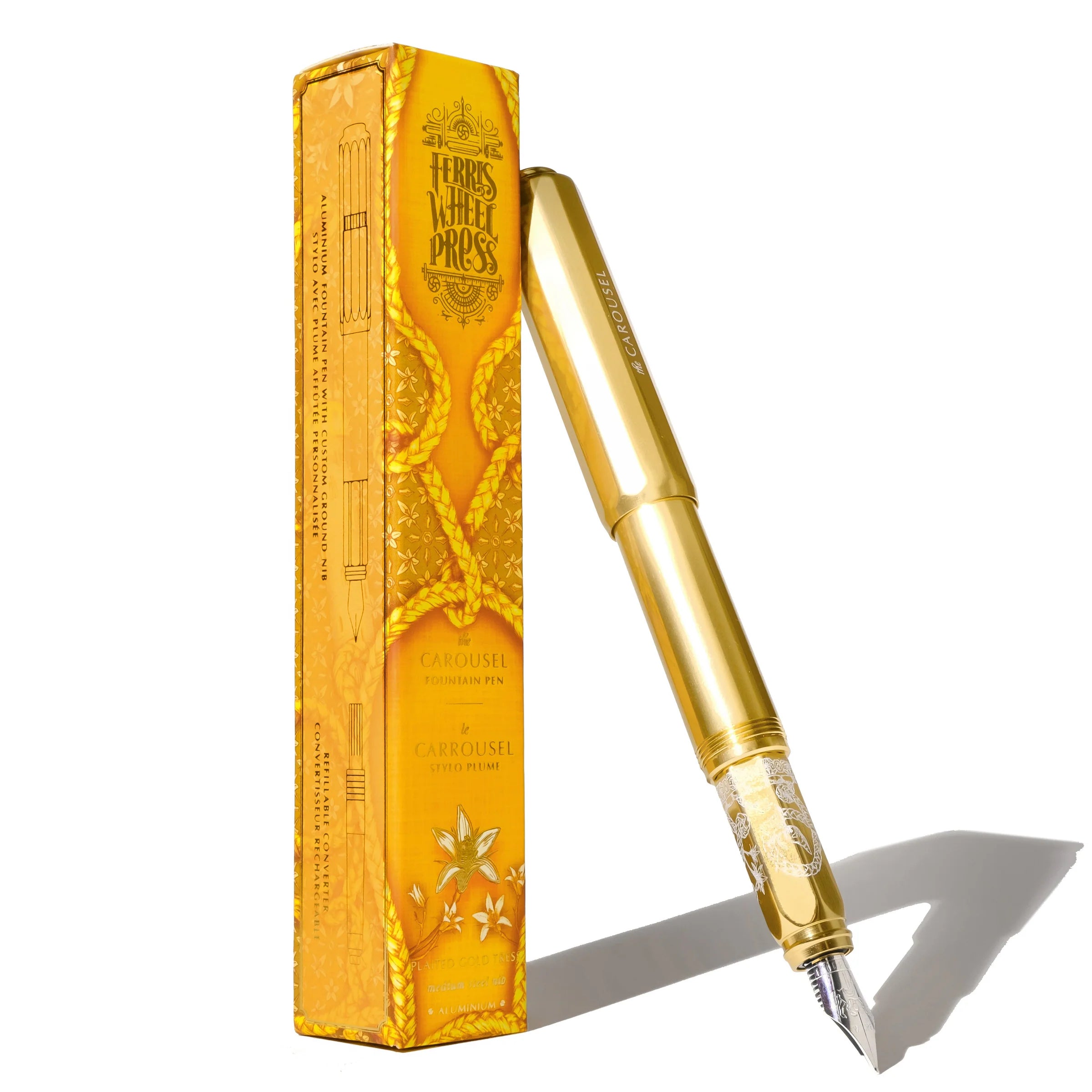 Ferris Wheel Press | Aluminum Carousel Fountain Pen – Plaited Gold Tress