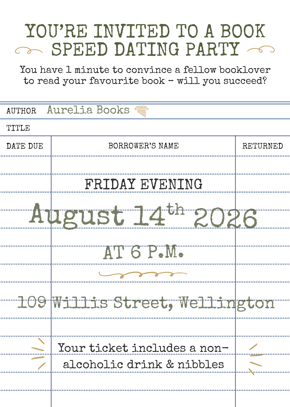 Book Speed-Dating Event at Aurelia Books