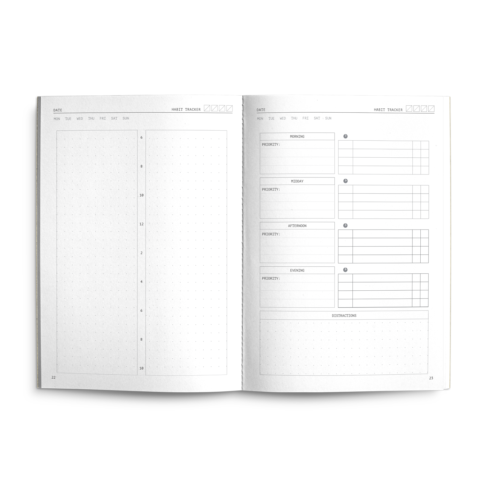 Fast Brain Daily Productivity Planner - Single Notebook: Sage