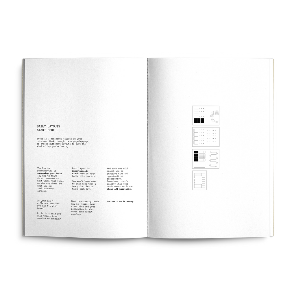 Fast Brain Daily Productivity Planner - Single Notebook: Sage