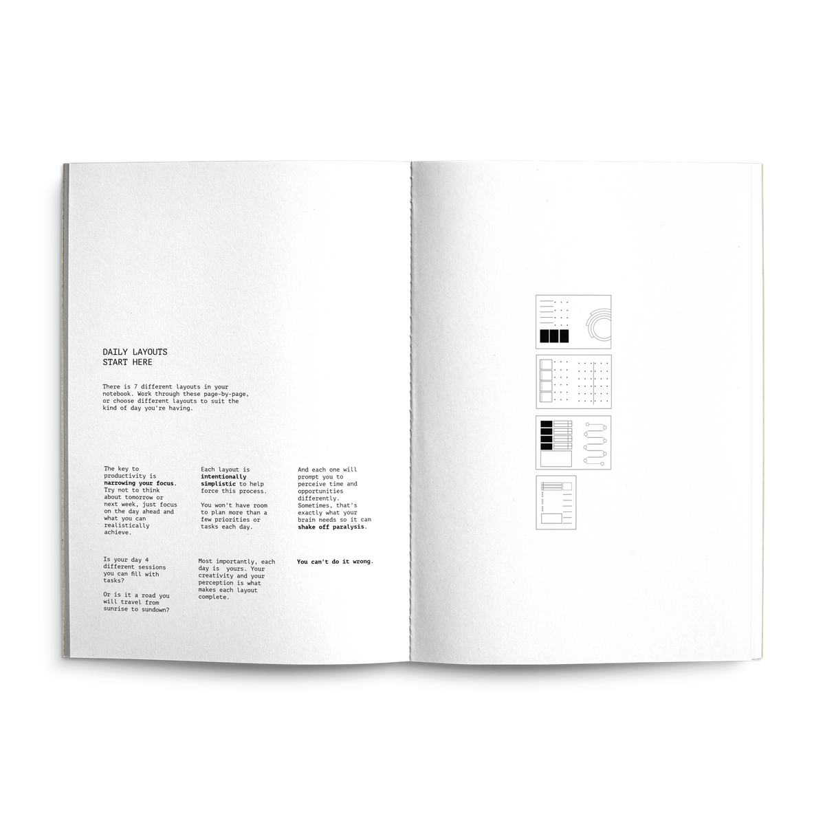 Fast Brain Daily Productivity Planner- Single Notebook: Peach