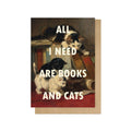 Books And Cats Greeting Card